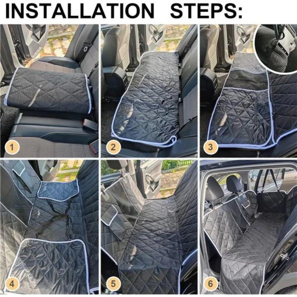 Dog Car Seat Cover,Waterproof with Mesh Window and Storage Pocket,Durable